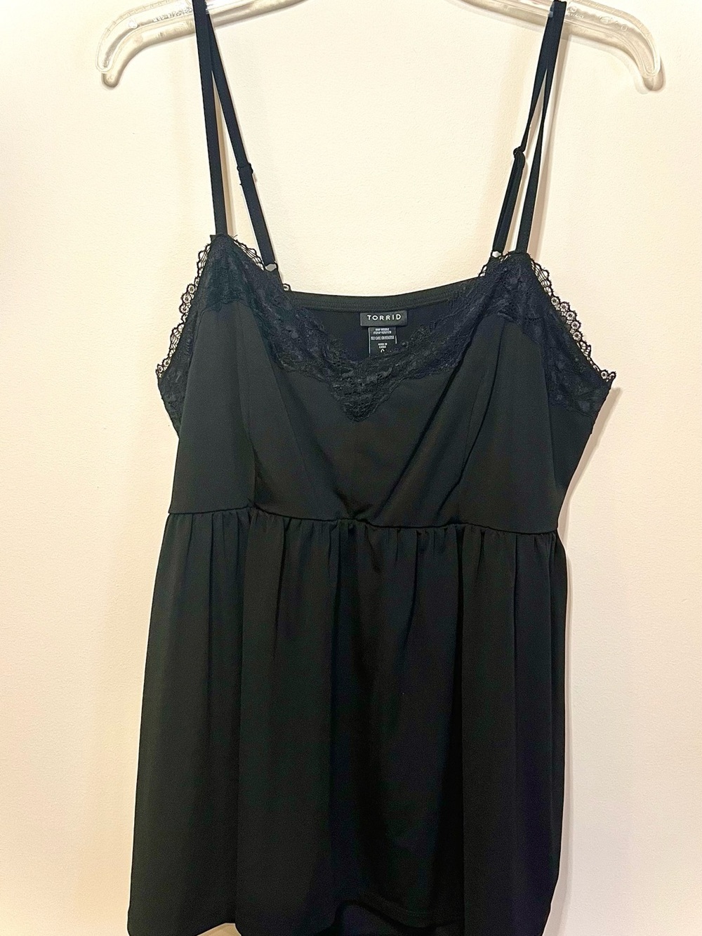 Torrid Black Lace-Trim Babydoll Camisole Top